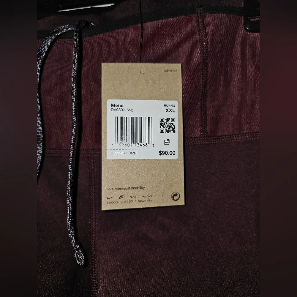 Nike Men’s Trail Lava Loops 1/2 Running Tights Burgundy DV9307-652 Sz 2XL NWT